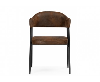 Стул на металлокаркасе Twin brown / black