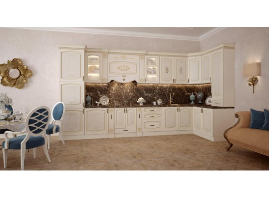 Кухня Глория 29 (4,2*1,5 м) крем