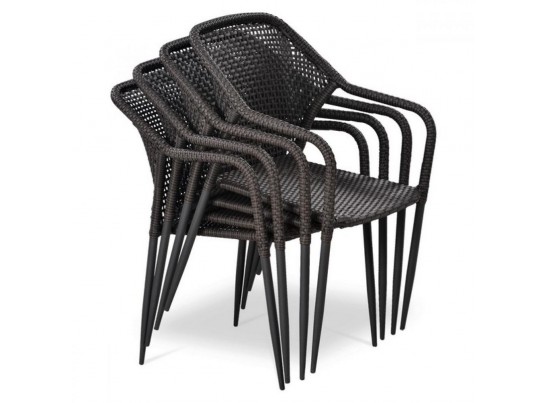 Плетеное кресло из искусственного ротанга Y35-W2390 Brown