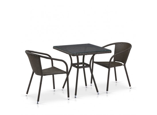 Комплект плетеной мебели из искусственного ротанга T282BNT/Y137C-W53 Brown 2Pcs