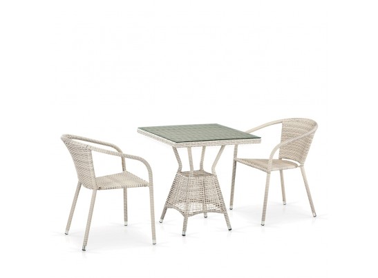 Комплект плетеной мебели из искусственного ротанга T706/Y137C-W85 2Pcs Latte