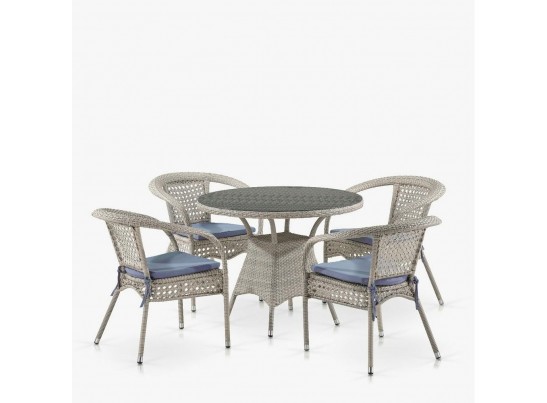 Комплект плетеной мебели Лион-1C T220CT/Y32-W85 Latte 4Pcs (4+1)