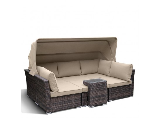 Диван-трансформер из искусственного ротанга AFM-320B Brown