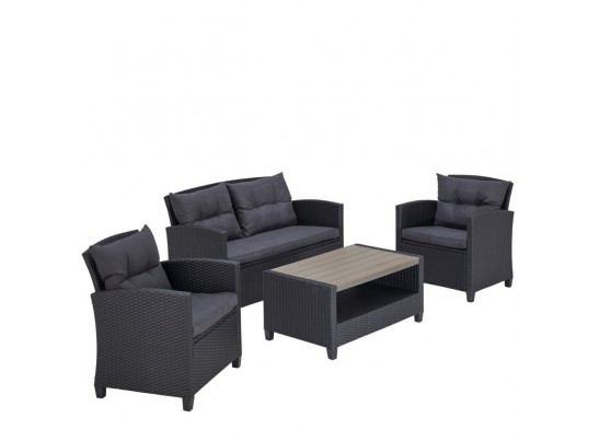 Плетеный комплект мебелис диваном AFM-804G Dark Grey