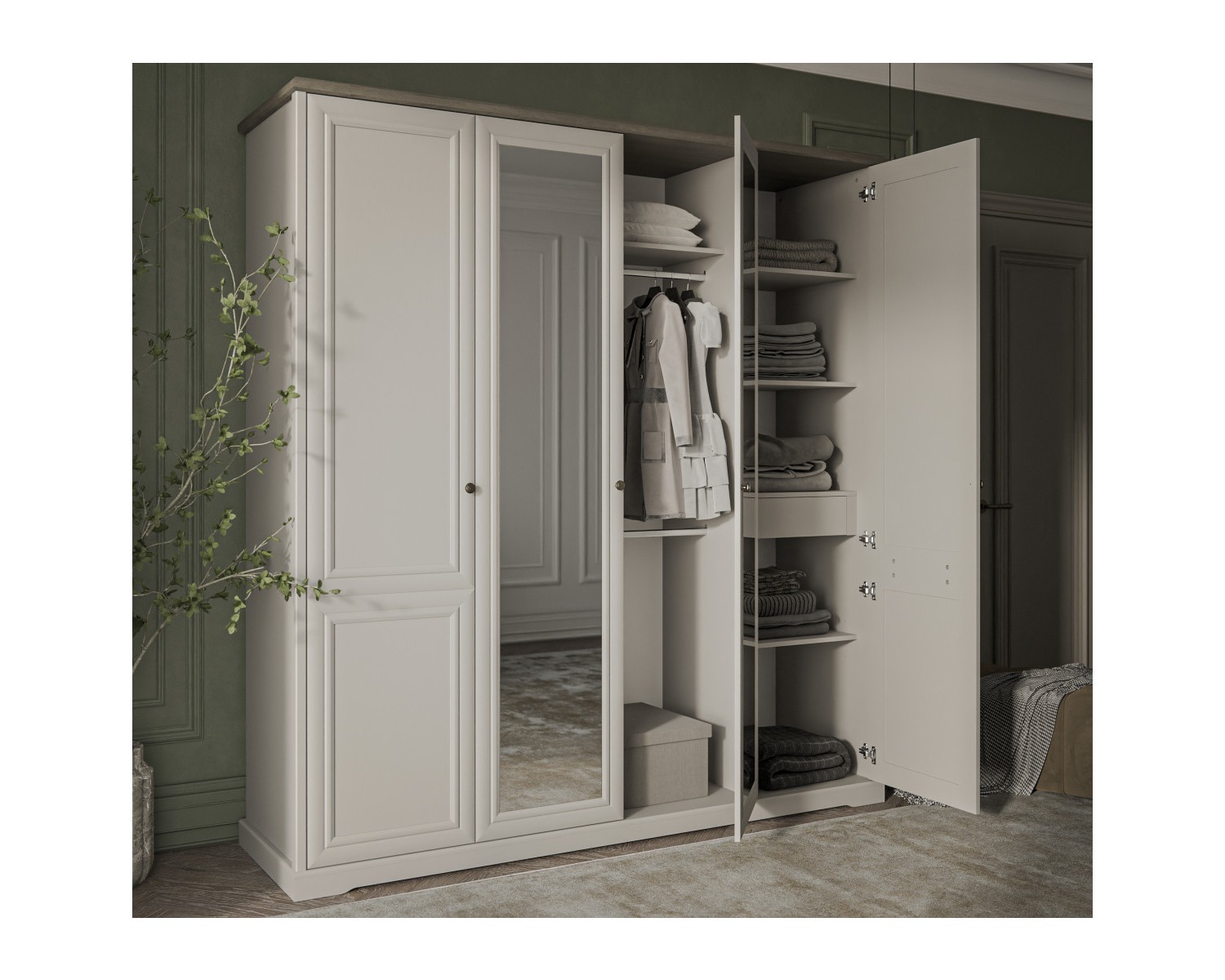 Спальный гарнитур TOSCANA NEW (кр.160, с 4х дверным шкафом)