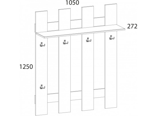 DOORSET, Вешалка 105. Цвет ДУБ НАВАРРА