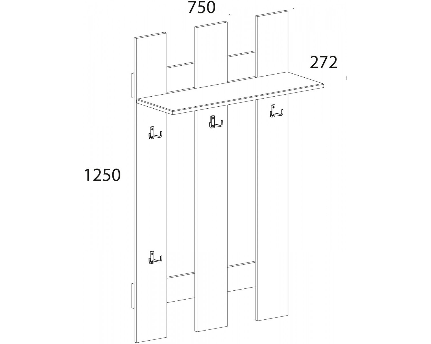 DOORSET, Вешалка 75. Цвет ДУБ НАВАРРА