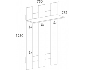 DOORSET, Вешалка 75. Цвет ДУБ НАВАРРА