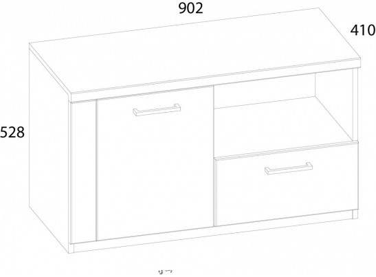 DOORSET, Тумба для обуви 1D1SN. Цвет ДУБ НАВАРРА