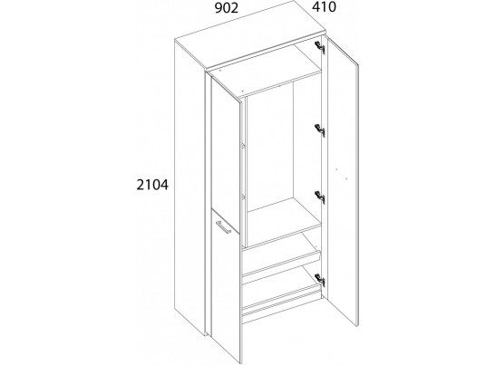 DOORSET, Шкаф 2DZ. Цвет ДУБ НАВАРРА