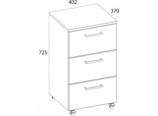 DOORSET, Тумба выкатная 3S. Цвет ДУБ НАВАРРА
