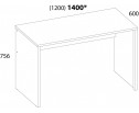 DOORSET, Стол письменный 140. Цвет ДУБ НАВАРРА