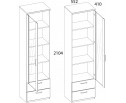 DOORSET, Шкаф с витриной 1V2S. Цвет ДУБ НАВАРРА