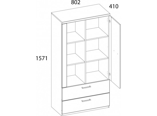 DOORSET, Шкаф 1D2S3N. Цвет ДУБ НАВАРРА