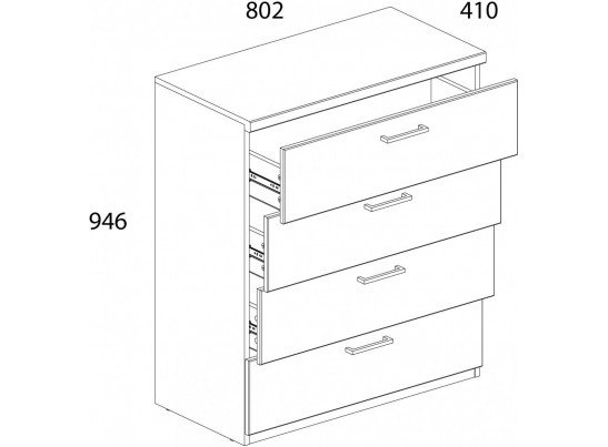DOORSET, Комод 4S. Цвет ДУБ НАВАРРА