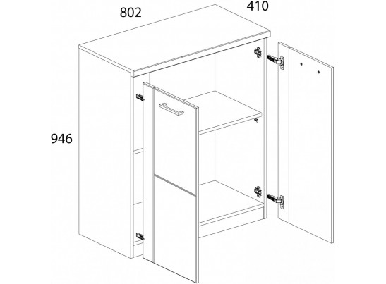 DOORSET, Тумба 2D. Цвет ДУБ НАВАРРА