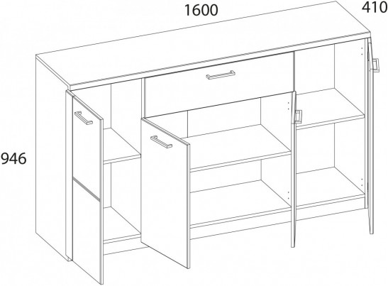 DOORSET, Тумба 4D1S. Цвет ДУБ НАВАРРА