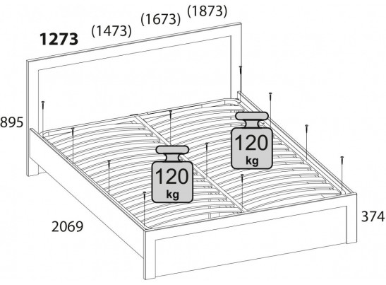 DOORSET, Кровать 120. Цвет ДУБ НАВАРРА