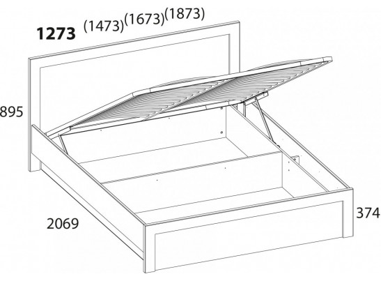 DOORSET, Кровать 120 с подъемником. Цвет ДУБ НАВАРРА