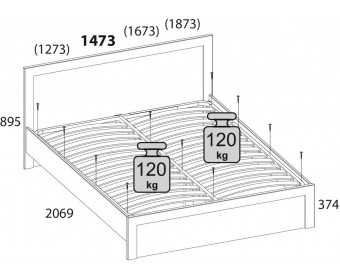 DOORSET, Кровать 140. Цвет ДУБ НАВАРРА