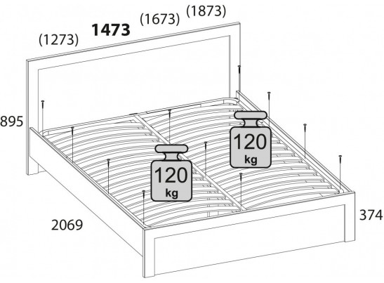 DOORSET, Кровать 140. Цвет ДУБ НАВАРРА