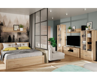 DOORSET, Кровать 140. Цвет ДУБ НАВАРРА
