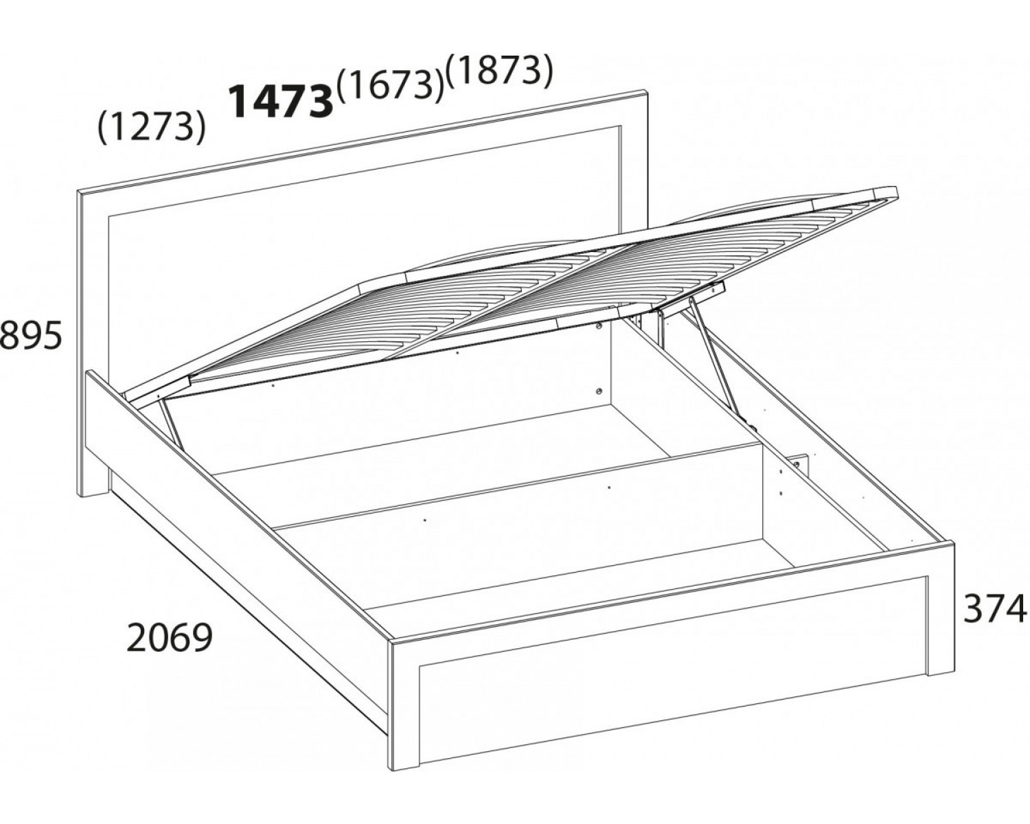 DOORSET, Кровать 140 с подъемником. Цвет ДУБ НАВАРРА