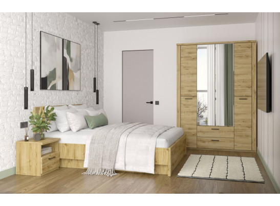 DOORSET, Кровать 180 с подъемником. Цвет ДУБ НАВАРРА
