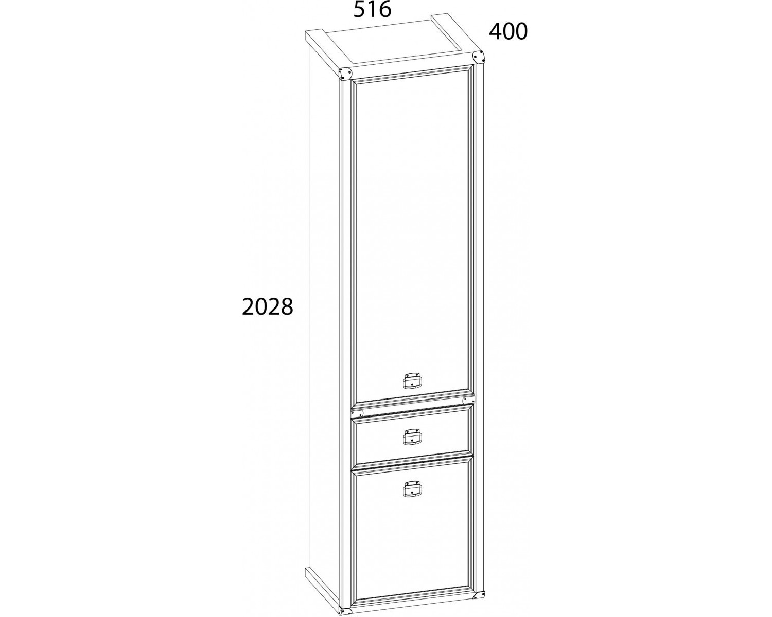 Шкаф 2D1S, MAGELLAN, цвет Сосна винтаж