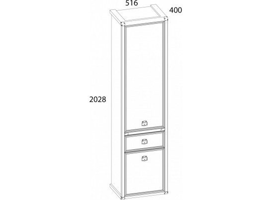 Шкаф 2D1S, MAGELLAN, цвет Сосна винтаж
