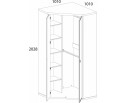 Шкаф угловой 2D, MAGELLAN, цвет Сосна винтаж