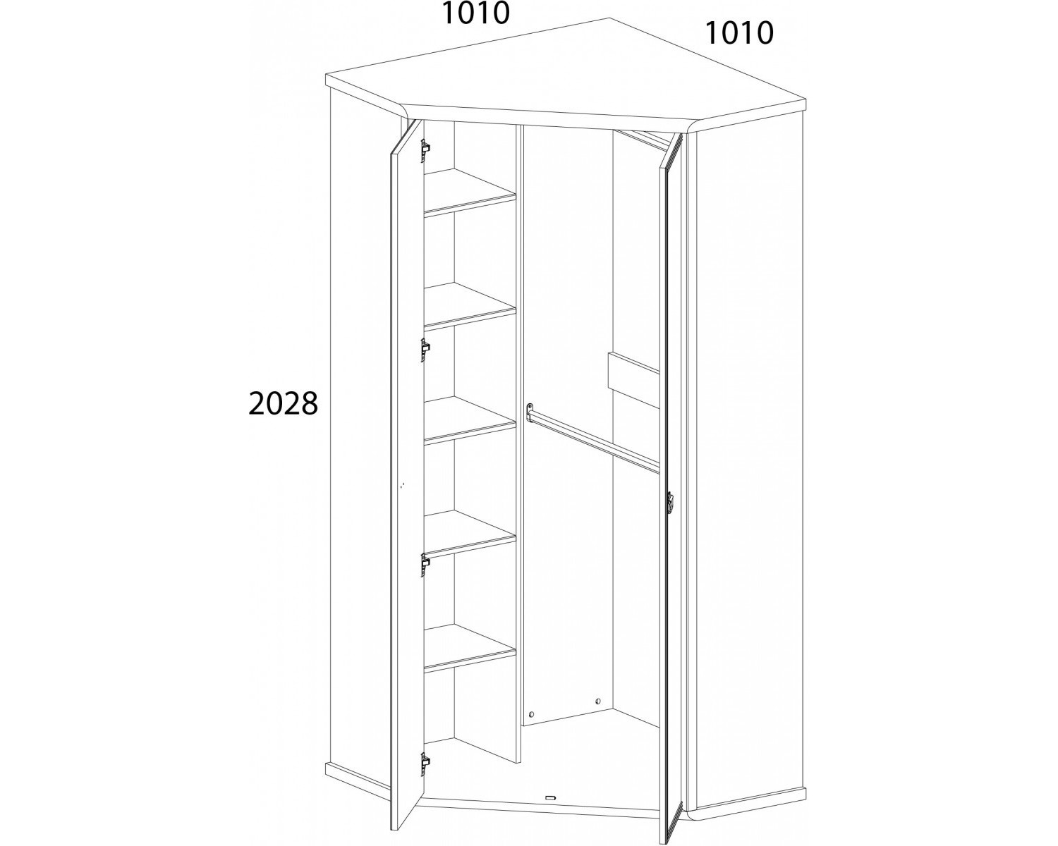 Шкаф угловой 2D, MAGELLAN, цвет Сосна винтаж