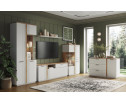 MATEO, Полка навесная 130. Цвет БЕЛЫЙ / ДУБ НАВАРРА