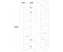 MODERN, Шкаф открытый 2D1S/45. Цвет ПЕРС ЖЕМЧУГ/ИРЛ ЛИКЕР