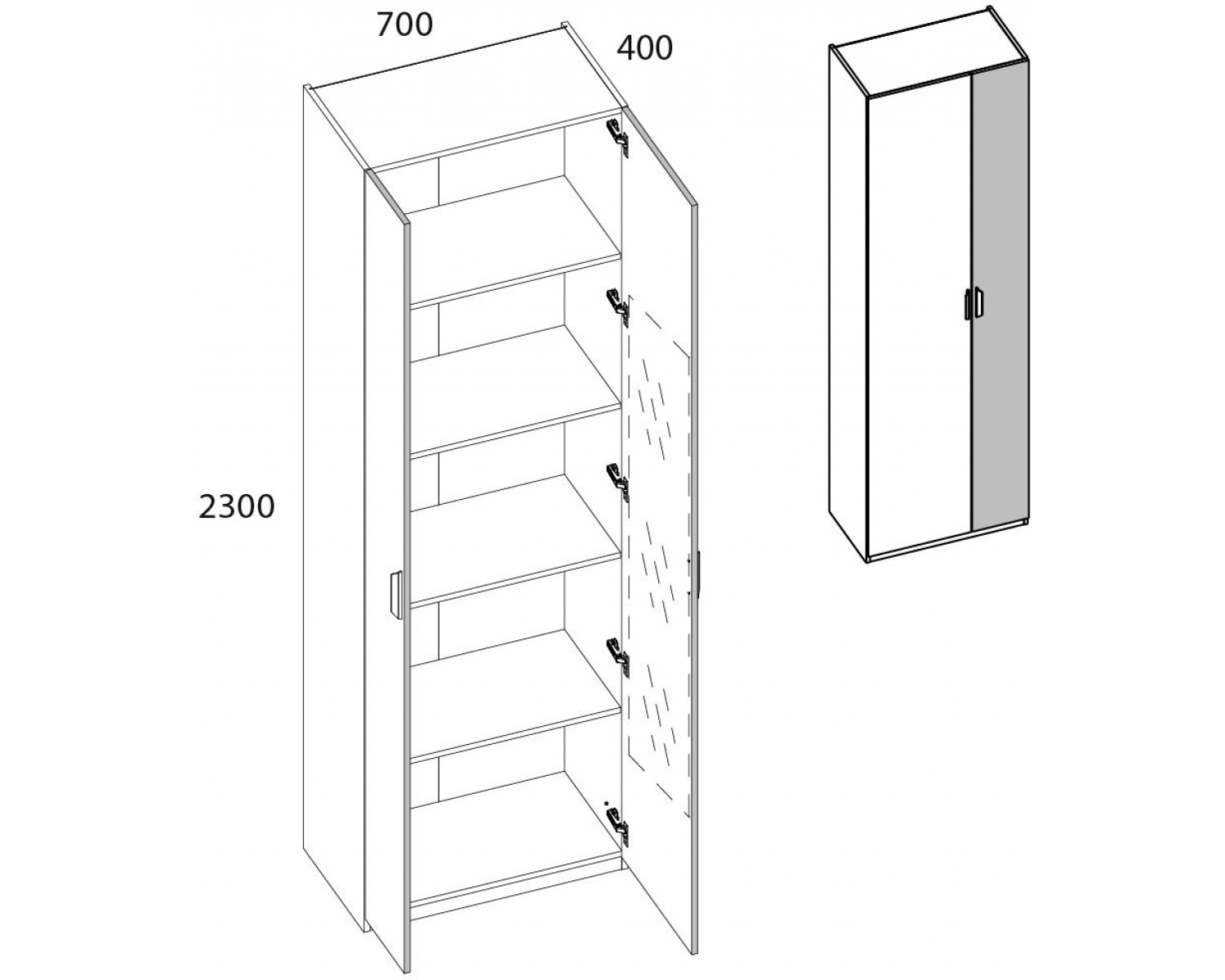 MODERN, Шкаф 2D/70 Z. Цвет ПЕРСИДСКИЙ ЖЕМЧУГ