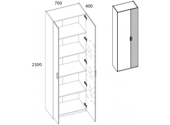 MODERN, Шкаф 2D/70 Z. Цвет ПЕРСИДСКИЙ ЖЕМЧУГ