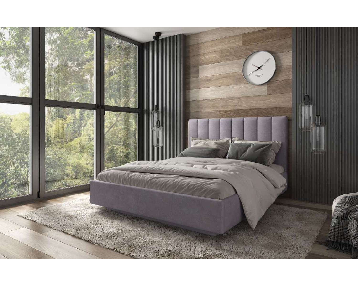 Кровать SABRINA 160 с подъемником. Цвет NEBBY 025