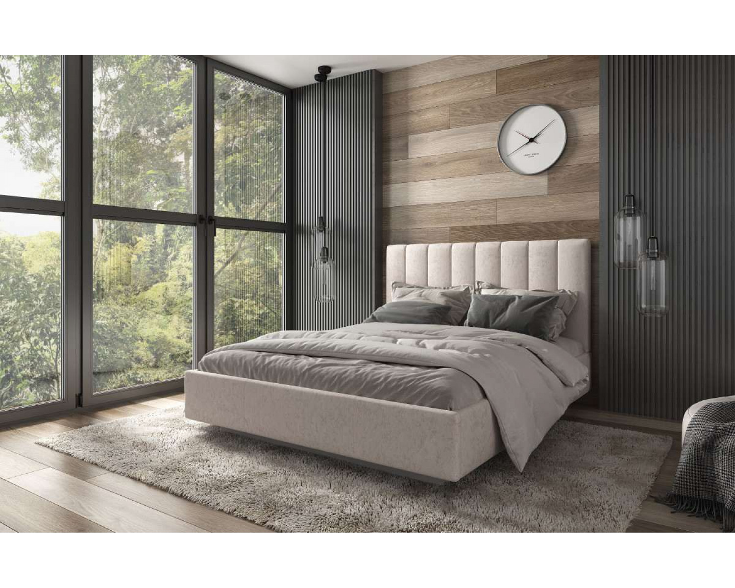 Кровать SABRINA 160 с подъемником. Цвет NEBBY 304