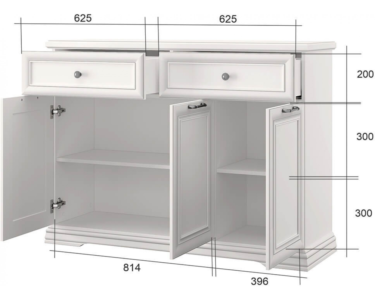 SEVILLA, Тумба 3D2S. Цвет БЕЛЫЙ