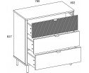 SIMPLE, Комод 3S. Цвет БЕЛЫЙ / МОНТЕ / ДЖЕЛАТО