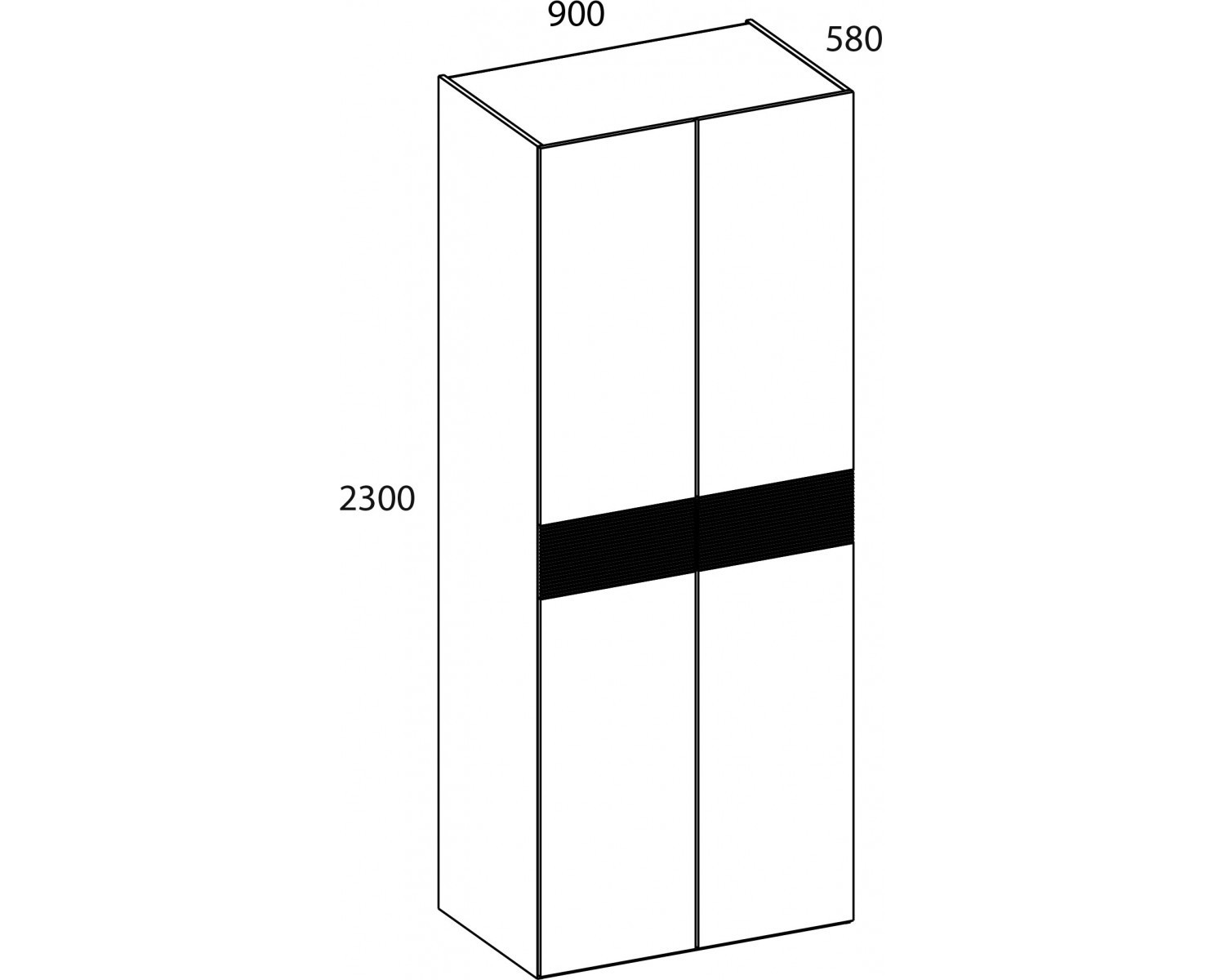 SIMPLE, Шкаф 2DG. Цвет БЕЛЫЙ / МОНТЕ / ДЖЕЛАТО
