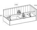 Кровать SINGLE 90 угловая с подъемником. Цвет SIMPLE 42