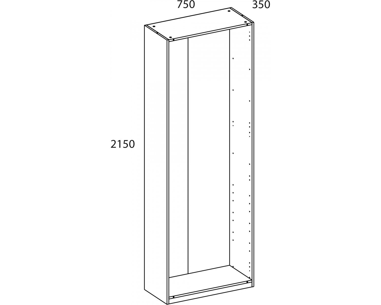 TETRA Корпус шкафа 75/215/35. Цвет ПЕРСИДСКИЙ ЖЕМЧУГ