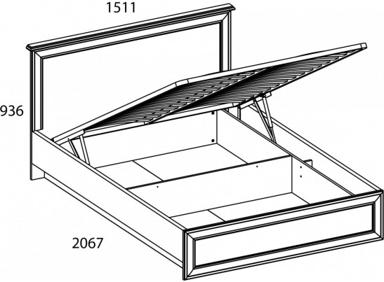 Кровать 140 с подъемником, TIFFANY, цвет вудлайн кремовый