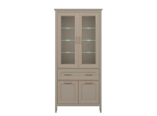Витрина с подсветкой Классик глиняный серый REG2W2D1S