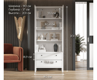 Витрина Эва белый REG2W2S