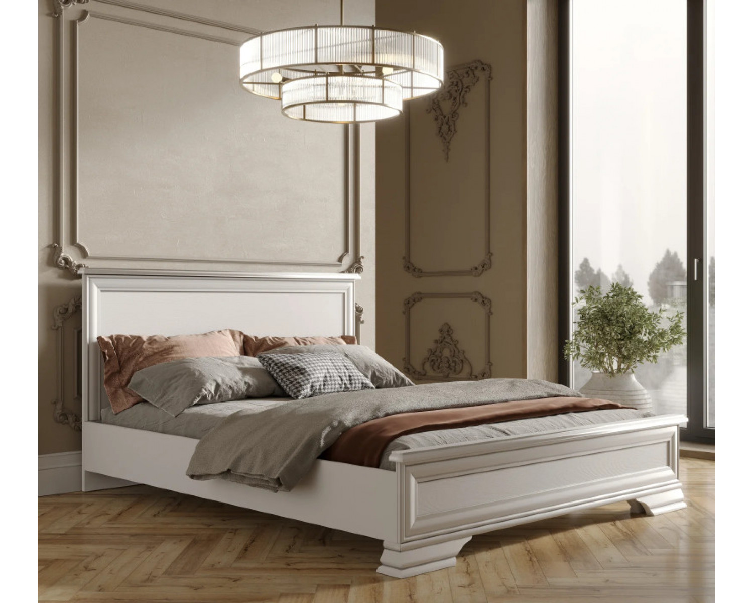 Кровать Кентаки белый LOZ160x200