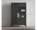 Шкаф-витрина Сан Джиминьяно антрацитовый/дуб нокс REG1D1W/140