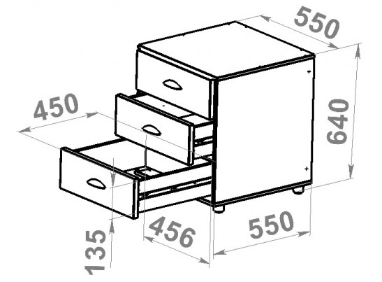 Тумба с ящиками Modul 4