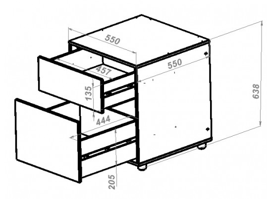 Тумба с ящиками Modul 10